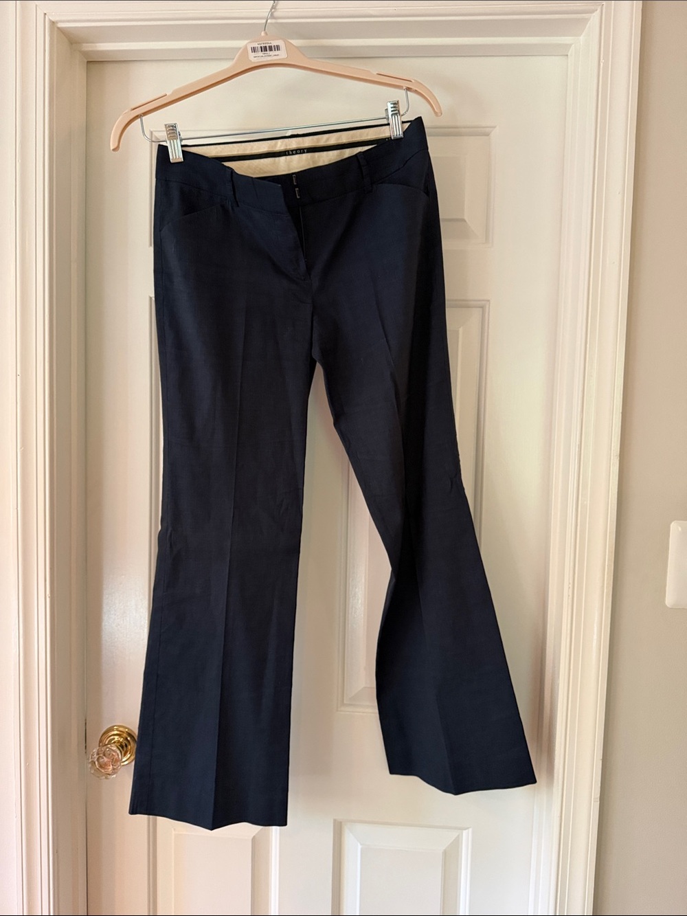 Theory Dark Navy Wide-Leg Trousers